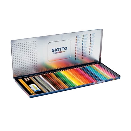 Giotto 236900 - Supermina Scatola Metallo 36 Pastelli Colorati - Vespe Store