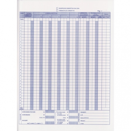 REGISTRO CORRISPETTIVI 2 COPIE 23X29,7 BM