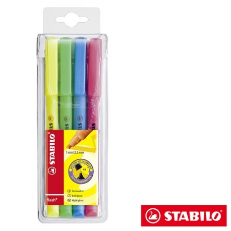 ASTUCCIO STABILO EVIDENZIATORI FLASH PZ. 4