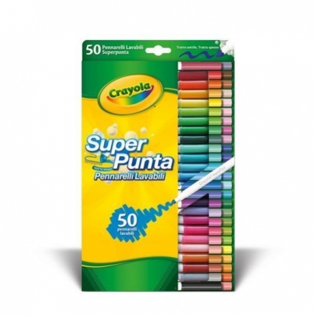 PENNARELLI CRAYOLA SUPERPUNTA LAVABILI CONF. 50 PZ