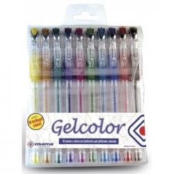 SET 10 PENNE SFERA GEL GLITTER OSAMA