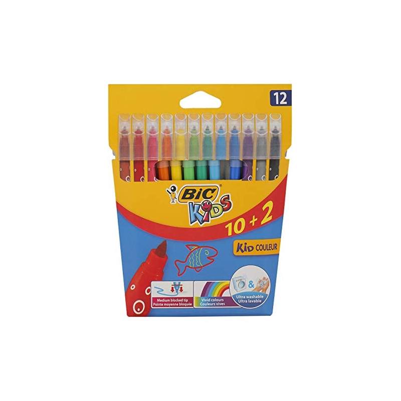Pennarelli colorati Confezione da 10 + 2 Bic Kids - La Matita